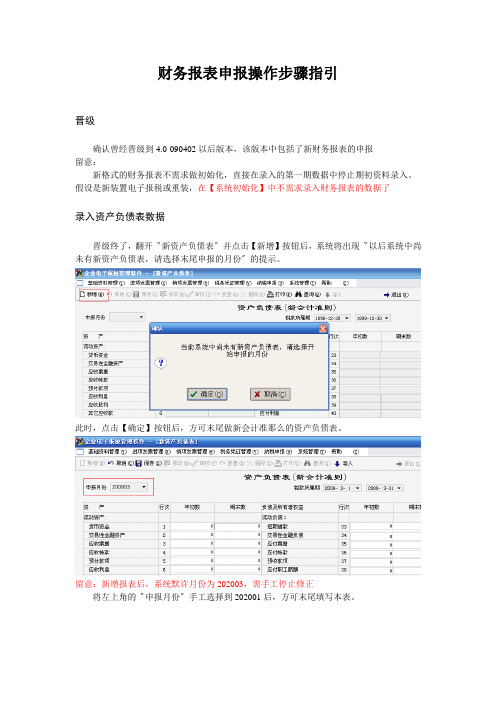 财务报表申报操作步骤指引