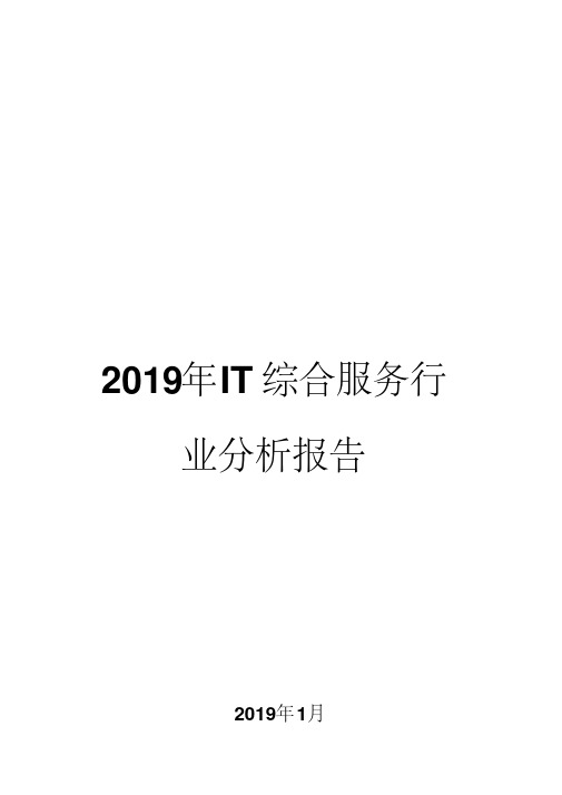 2019年IT综合服务行业分析报告