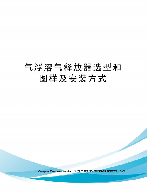 气浮溶气释放器选型和图样及安装方式