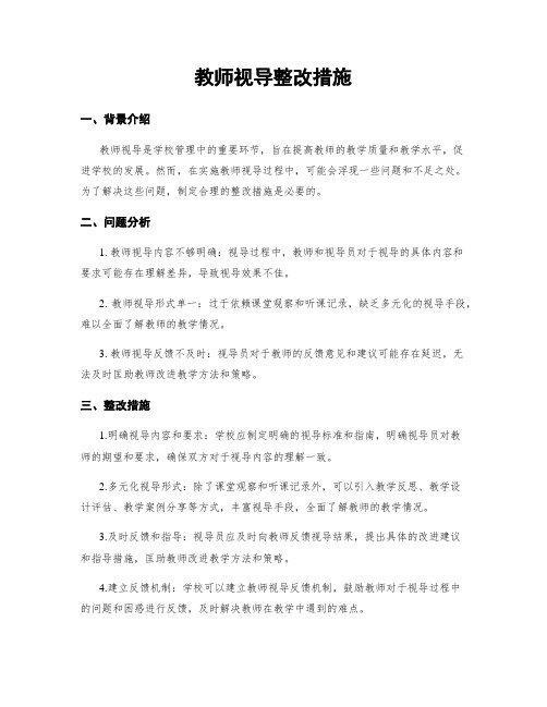 教师视导整改措施