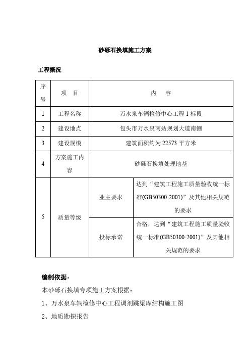 砂砾石换填施工方案