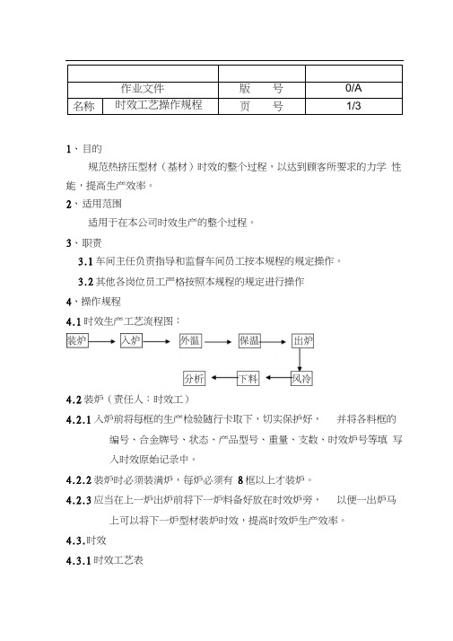 (完整版)铝型材时效工艺操作规程