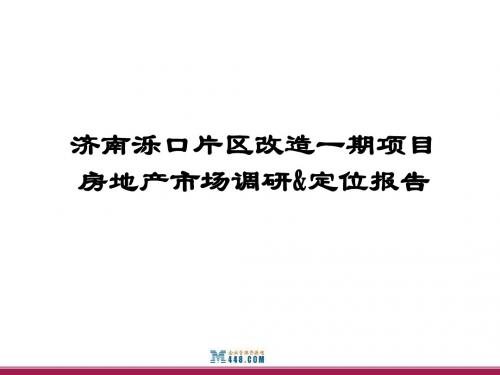 《济南泺口改造项目一期房地产市场调研&定位报告(济南华福国际项目整体策划方案)》(169页)