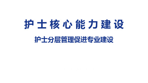 护理层级管理与护士发展(护士核心能力建设)