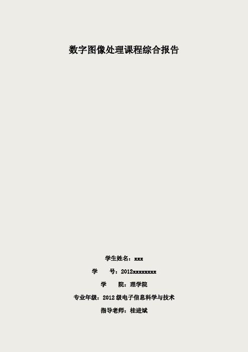 昆明理工大学数字图像处理课程综合报告(大作业)