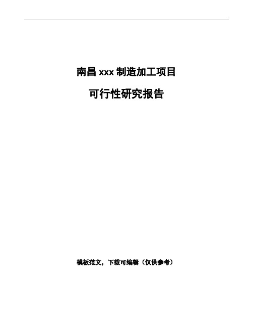 南昌项目可行性研究报告通用