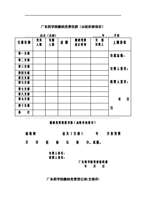 缴纳党费收据