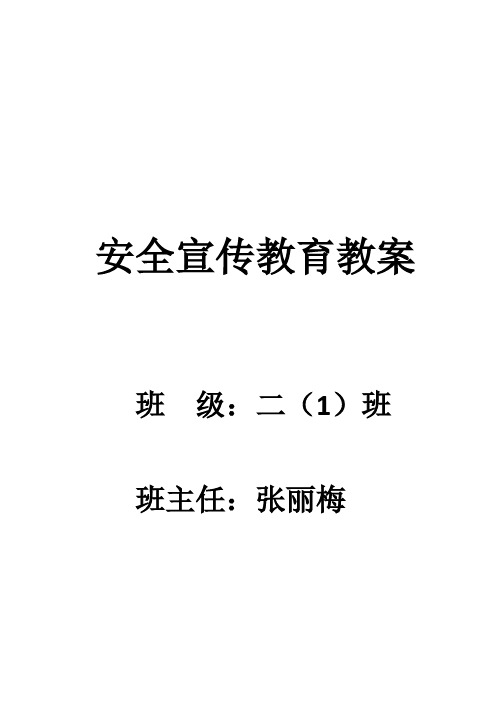 二(1)班安全宣传教育教案说课讲解