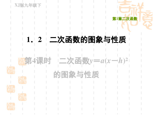 湘教版九年级下册数学 第1章 二次函数y=a(x-h)2的图象与性质