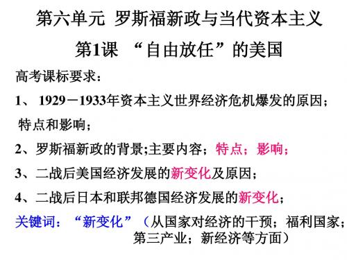 专题六罗斯福新政与当代资本主义