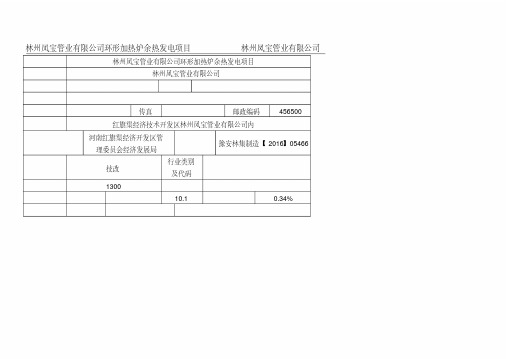 环境影响评价报告公示林州凤宝管业有限公司环形加热炉余热发电项目环评报告