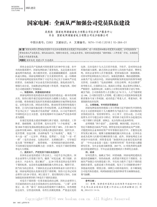 国家电网：全面从严加强公司党员队伍建设