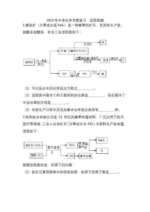 2023年中考化学专题复习 流程图题2