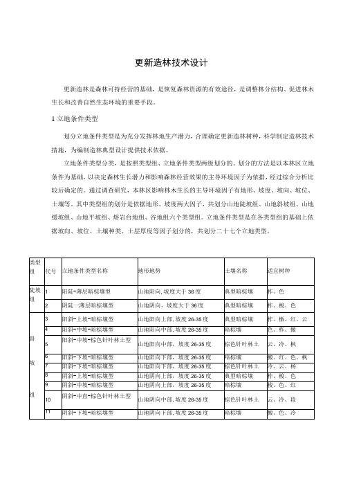 林场更新造林技术设计