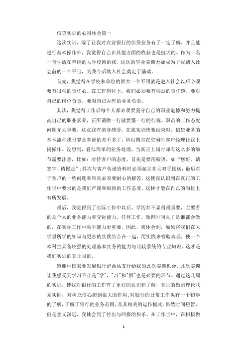 信贷实训的心得体会_信贷实习个人工作感悟.docx