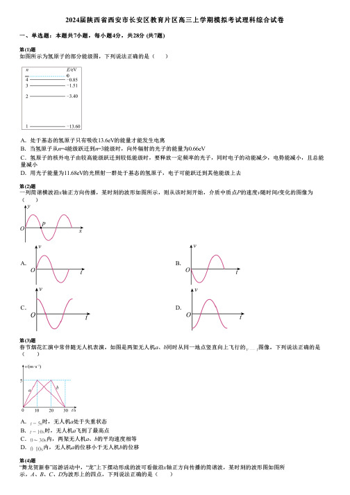 2024届陕西省西安市长安区教育片区高三上学期模拟考试理科综合试卷