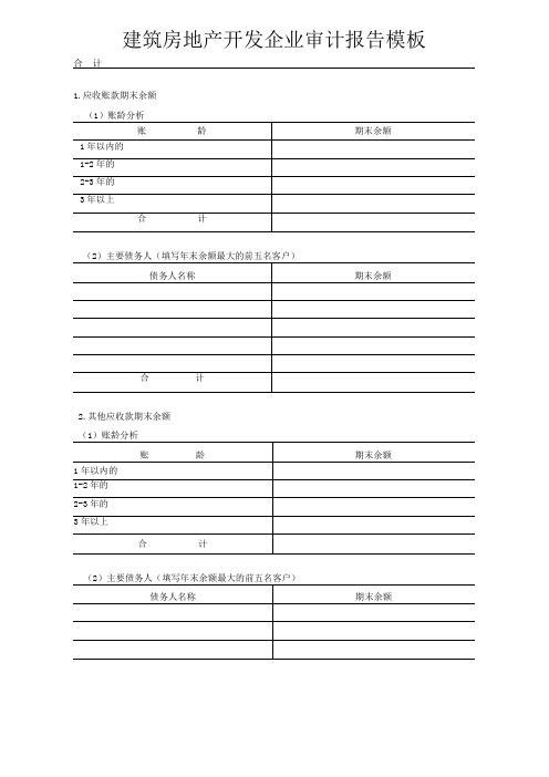 建筑房地产开发企业审计报告模板