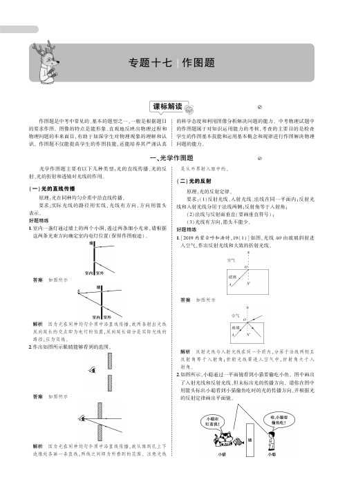 备战2020中考物理：专题十七    作图题(知识梳理+例题l图片版)