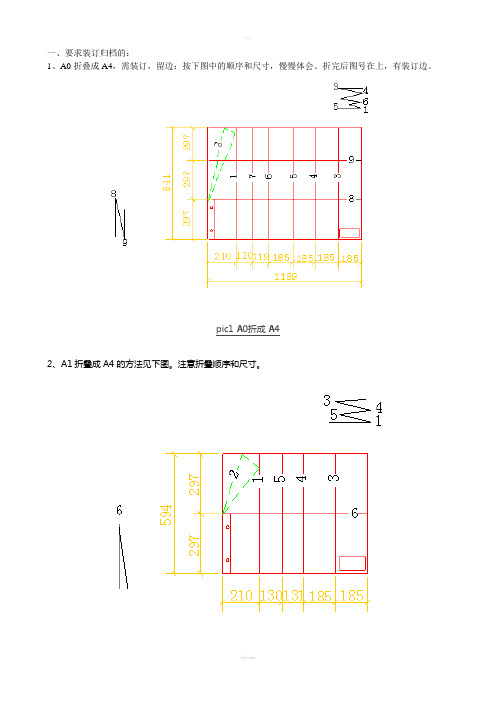 标准归档图(竣工图)纸折叠方法