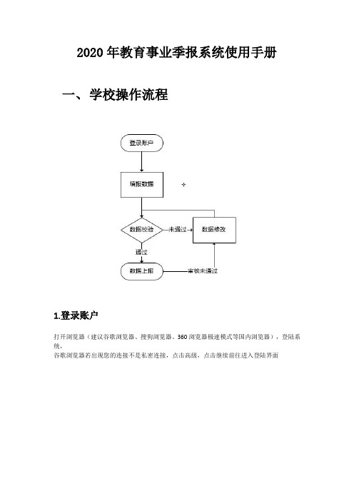 教育事业季报系统使用手册(学校)