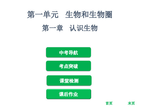 2019年中考生物复习课件：第一单元 第一章   认识生物(共67页)