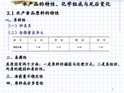 水产品原料的化学组成ppt课件