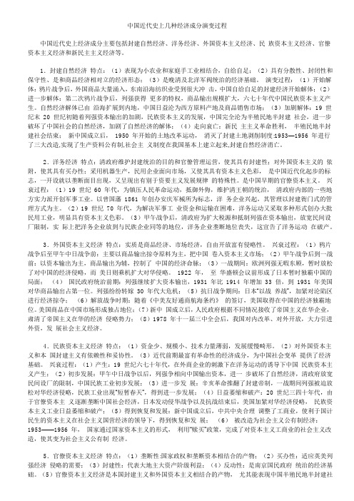 中国近代史上几种经济成分演变过程