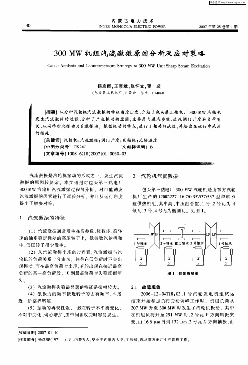 300MW机组汽流激振原因分析及应对策略