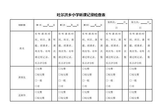 听课记录检查表