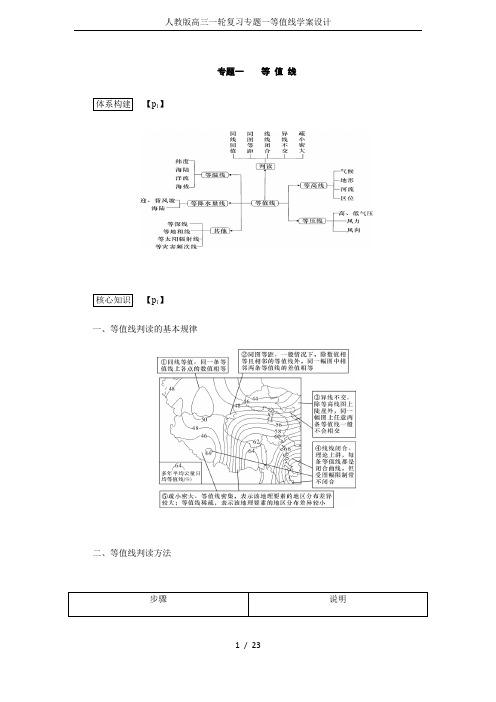 人教版高三一轮复习专题一等值线学案设计