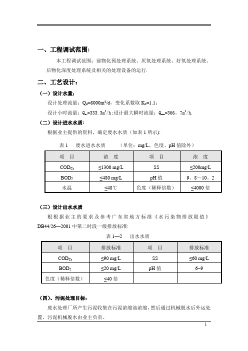 污水处理工程调试方案【范本模板】