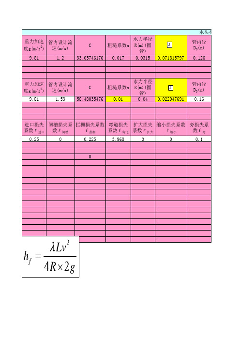 倒虹吸管计算公式