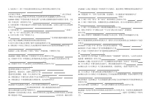 云南省中考文言文名句填空