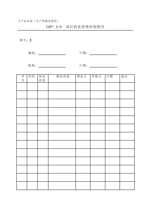 (最新)项目投资控制程序(精品)