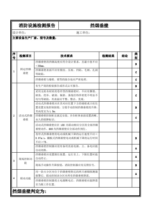 挡烟垂壁消防设施检测报告模板