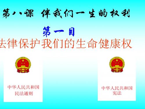 《法律保护我们的生命健康权》PPT