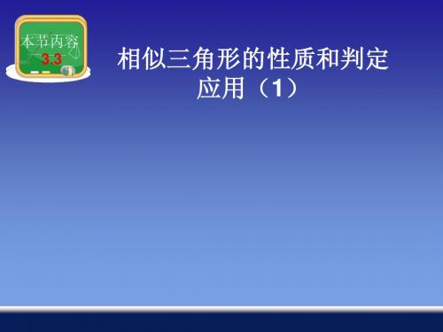 3.3 (第四课时)相似三角形的性质和判定(应用1)