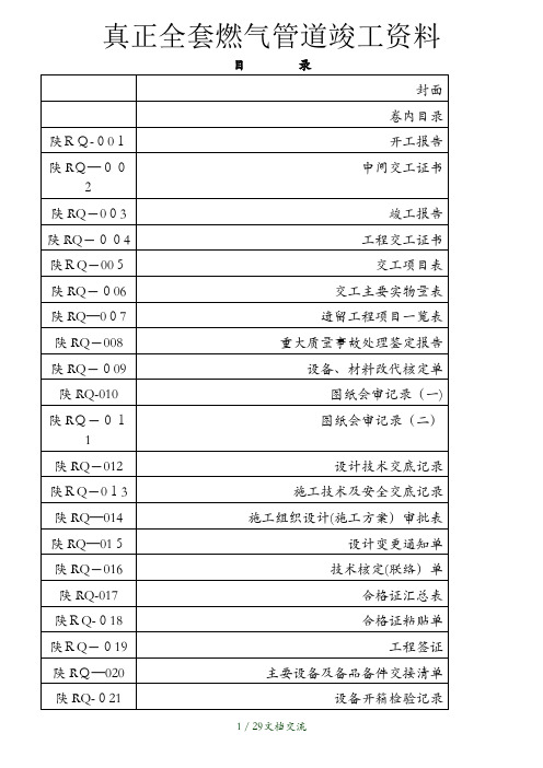 真正全套燃气管道竣工资料(干货分享)