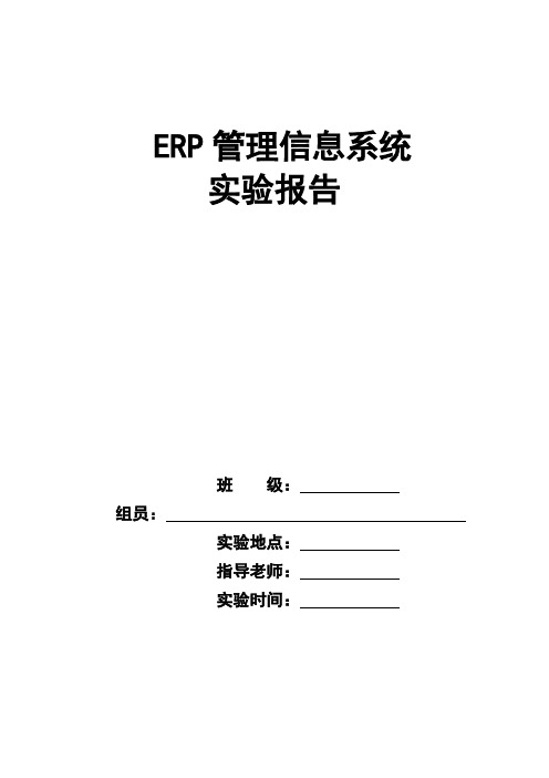 ERP管理信息系统实验报告