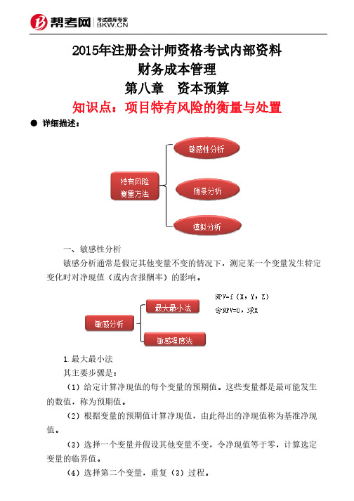 第八章 资本预算-项目特有风险的衡量与处置