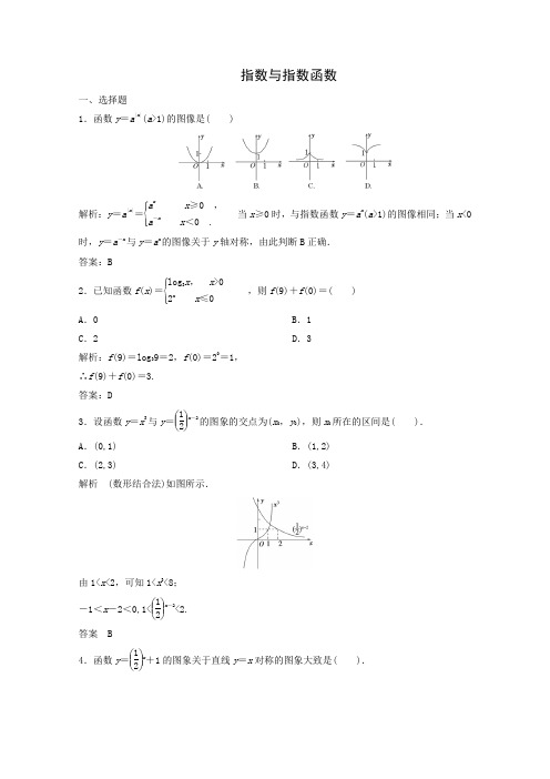 2014届高三数学一轮复习提分训练题《指数与指数函数》Word版含解析