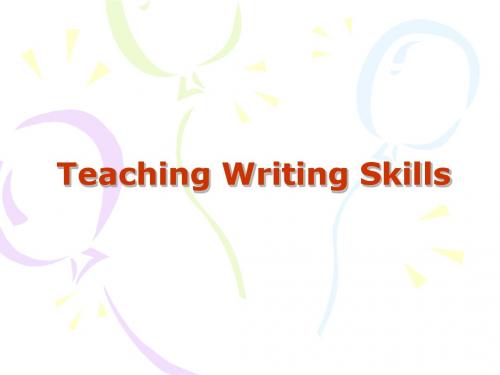 Teaching Writing Skills