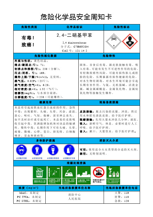 2,4-二硝基甲苯-危险化学品安全周知卡