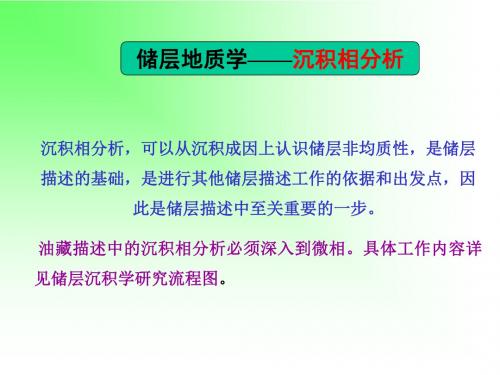 储层地质学(中国石油大学)-2沉积相分析