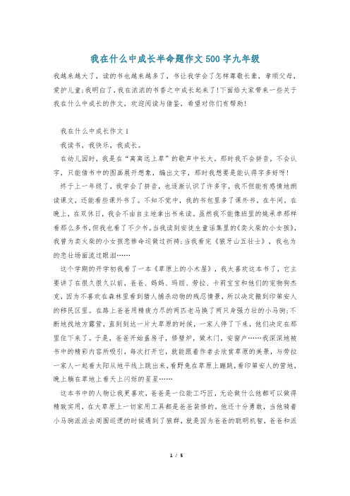 我在什么中成长半命题作文500字九年级