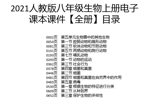 2021人教版八年级生物上册电子课本课件【全册】