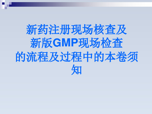 2024-新药注册现场核查及新版GMP检查的流程及过程中的注意事项