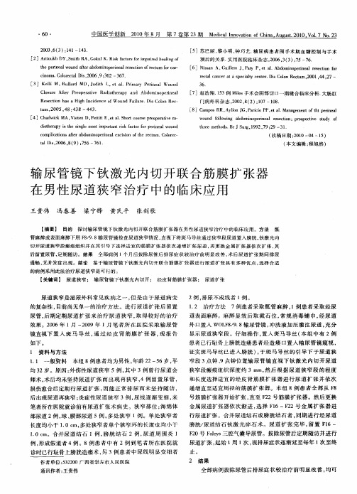 输尿管镜下钬激光内切开联合筋膜扩张器在男性尿道狭窄治疗中的临床应用