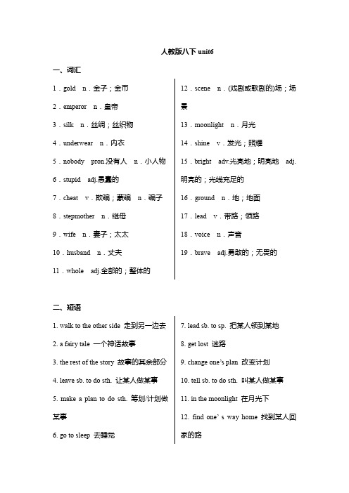 Unit6+重点词汇讲解练习2023-2024学年人教版英语八年级下册