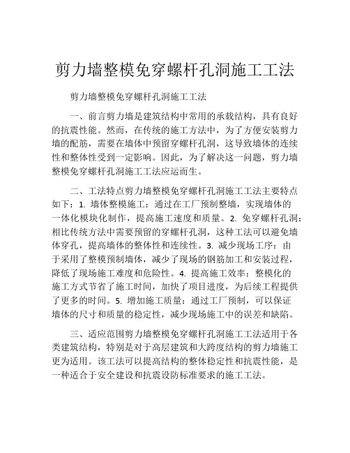 剪力墙整模免穿螺杆孔洞施工工法(2)